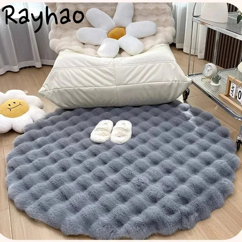 Non Slip Shaggy Rug Room Decor Plush Round Carpets for Living Room