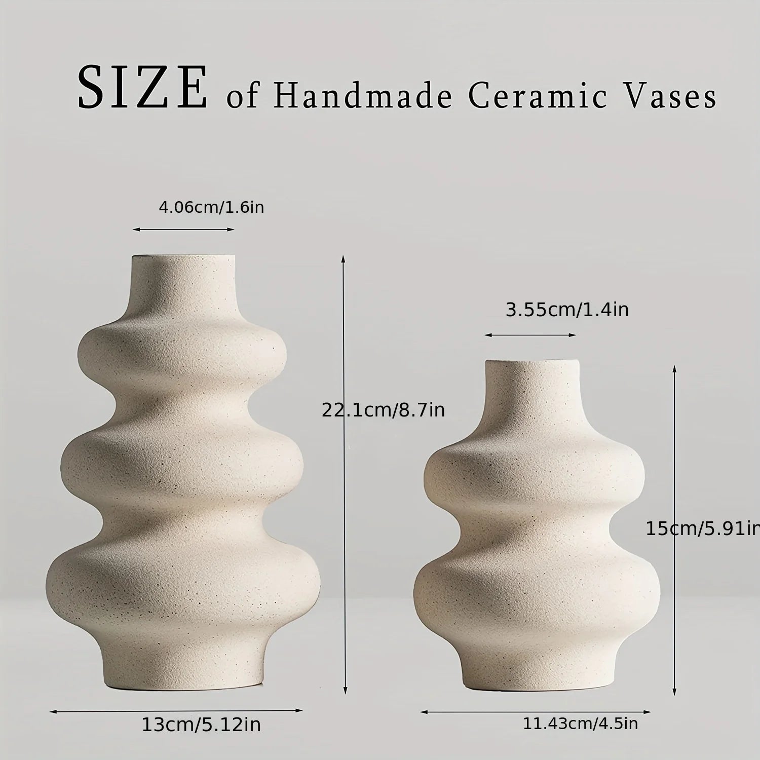 1/2Pcs Ceramic Vase,Off Round Modern Dried Flower Vase,