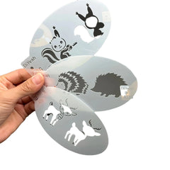 Face Painting Stencils Solid Outline Stencil Templates Professional Body Art Practice Makeup Tools Animale Rabbit Tiger 9PCS