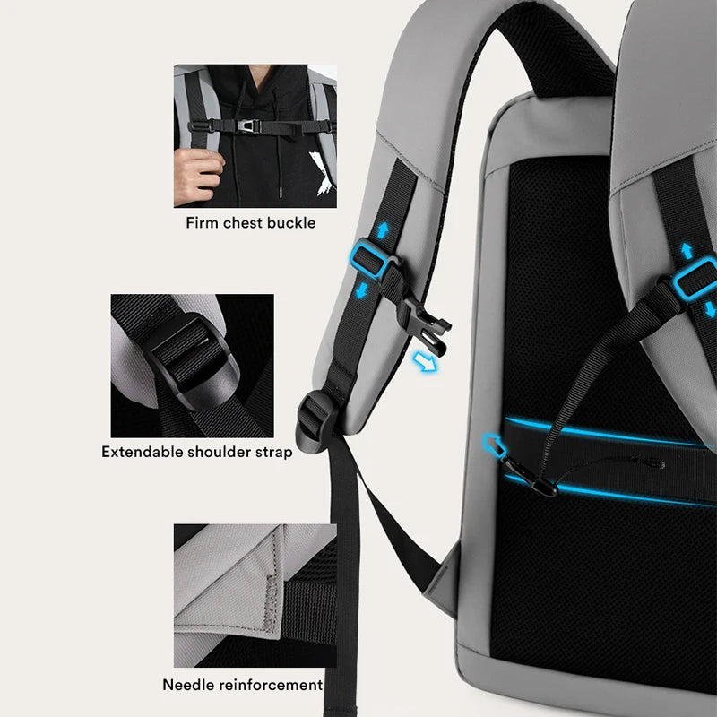 Men's 17.3 Inch Laptop Business Backpack Waterproof Hard Shell Backpack