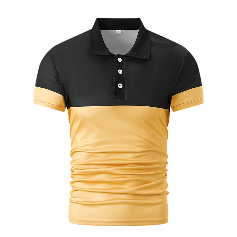 Men's summer short sleeved polo shirt business casual 3D striped T-shirt