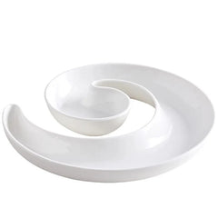 White ceramics Creative interesting Dim sum plate nut Partition fruit Dinner plate