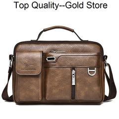 Kangaroo Luxury Brand Fashion Casual PU Leather Men's Shoulder Bag