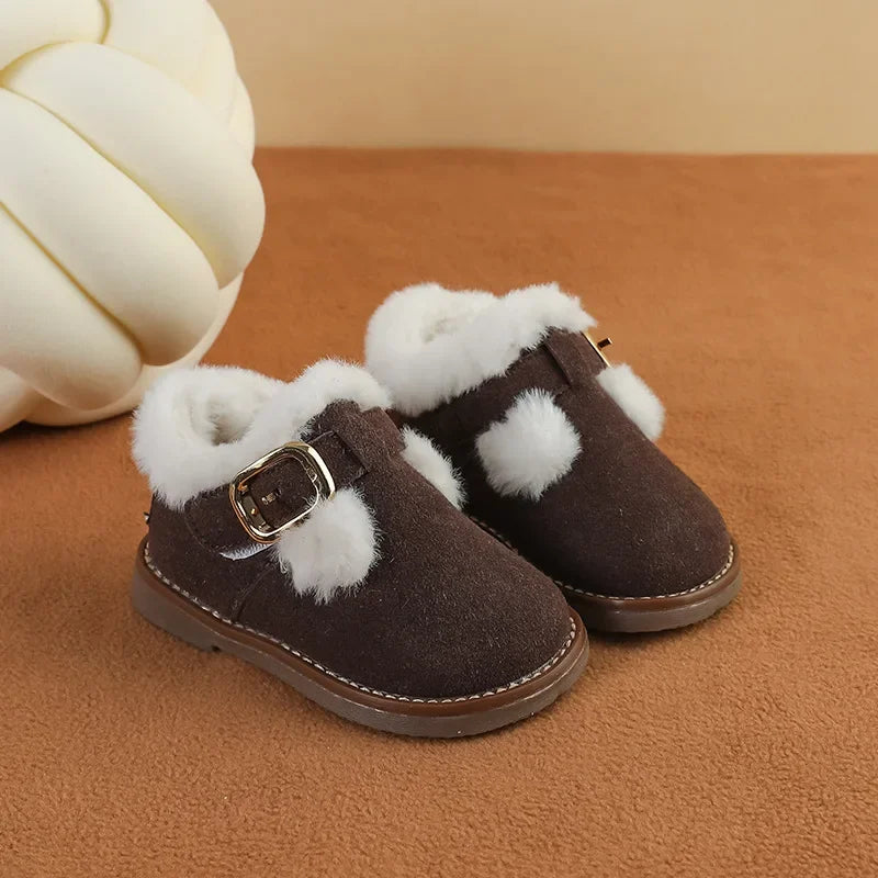 Autumn Winter Children Shoes Baby Girls Boys Snow Boots Soft Sole Non-slip Infant Toddler Shoes Outdoor Kids Casual Plush Boots