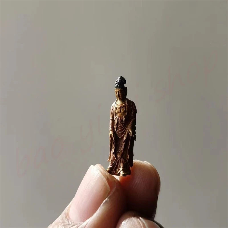 San Sheng-Painted Small Ornaments, Mini Buddha statues, Pure Copper, Exquisite Home Auspicious Tabletop Decoration