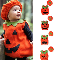 Halloween Cosplay Pumpkin Toddler Baby Kid Print Sleeveless Romper Jumpsuits