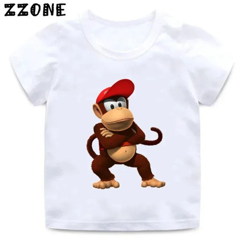 Donkey Kong Country Graphic Cartoon Kids T-Shirts