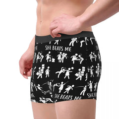 Men She  Me Marriage Underwear Gifts for Husband Boyfriend Fiance Fashion Boxer Shorts Panties Male Mid Waist Underpants