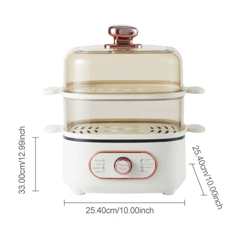 Steamer Electric Steam Pot Cooking Steaming Home 2-layer Transparent Food Dumplings Household Pan