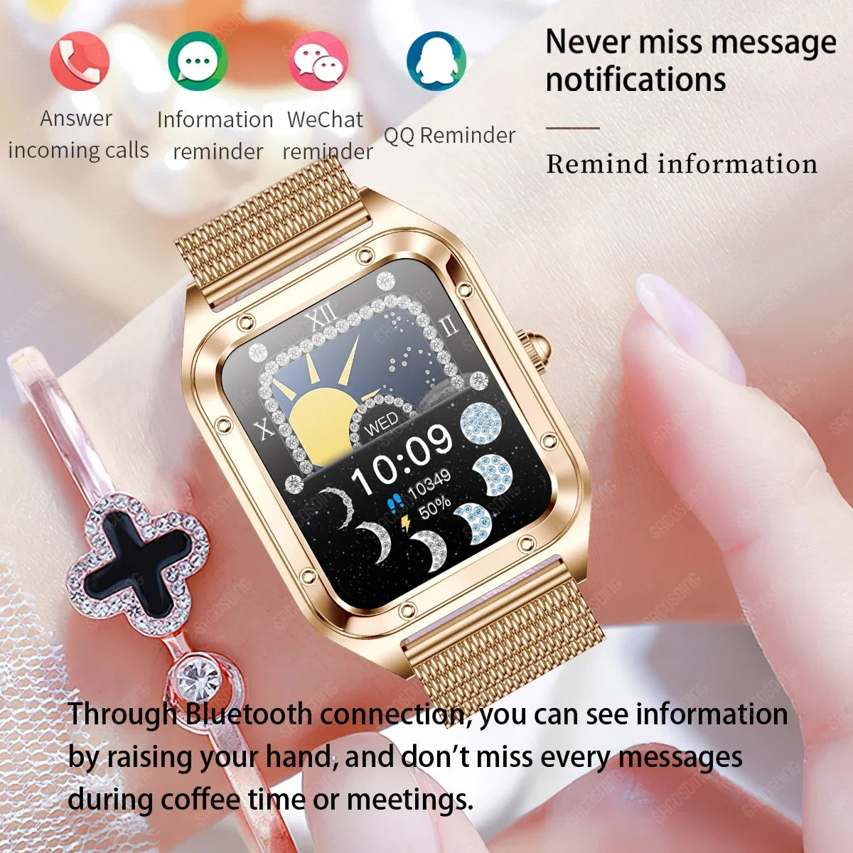 Women Sport Fitness Voice Assistant Healthy Monitoring Women's Watches Bluetooth Call Waterproof Tracker