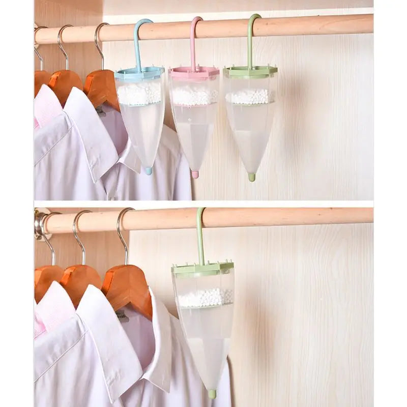 Cute Mini Umbrella Shaped Hanging Desiccant Bag Moisture Absorbers Box Household Replaceable Mildew Proof Wardrobe Dehumidifier