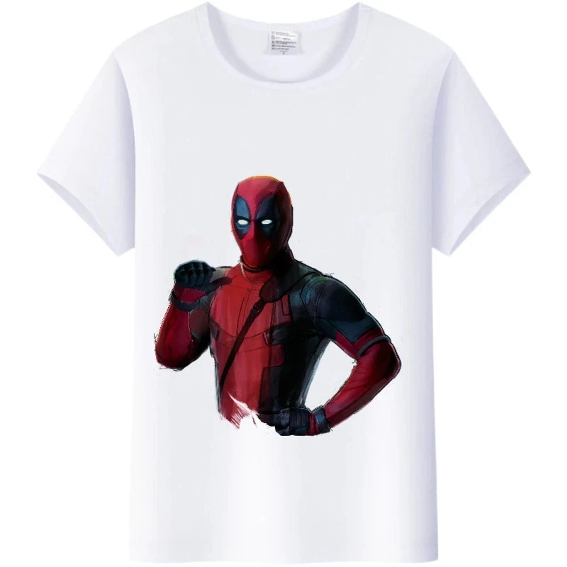 Fashion Tshirt Marvel Cartoon Deadpool Graphics  Tee Summer Top Short Sleeve