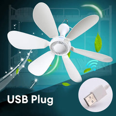 Usb Ceiling Fan 6-blade Silent Electric Fan 4-speed Ceiling Fan Outdoor Hanging Camping Tent Fan