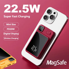 20000mAh Magnetic Qi Wireless Charger Power Bank 22.5W Fast Charging for iPhone 15 14 13 12 Samsung Huawei Xiaomi Mini Power bank