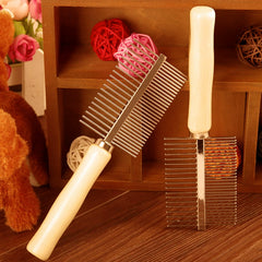 Pet Single Row Wooden Handle Needle Comb Double Row Comb Beauty Hair Comb Double-Sided Dog Needle Comb Dog Comb