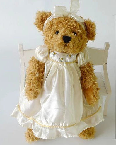 Export Foreign Trade Imitated Silk Pajamas Teddy Bear Plush Toy