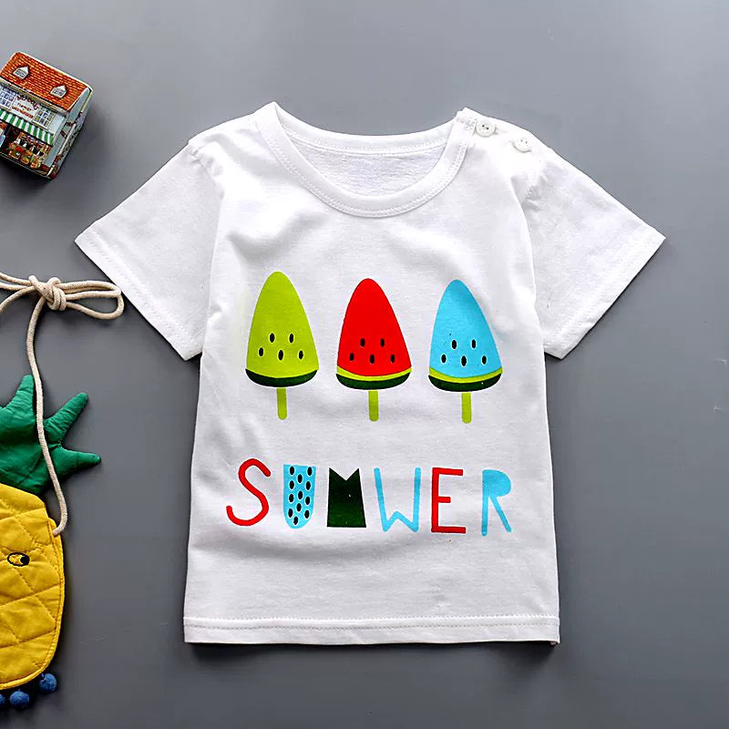 Thin Summer Clothing Children's Loose Base Shirt Short-Sleeved T-shirt
