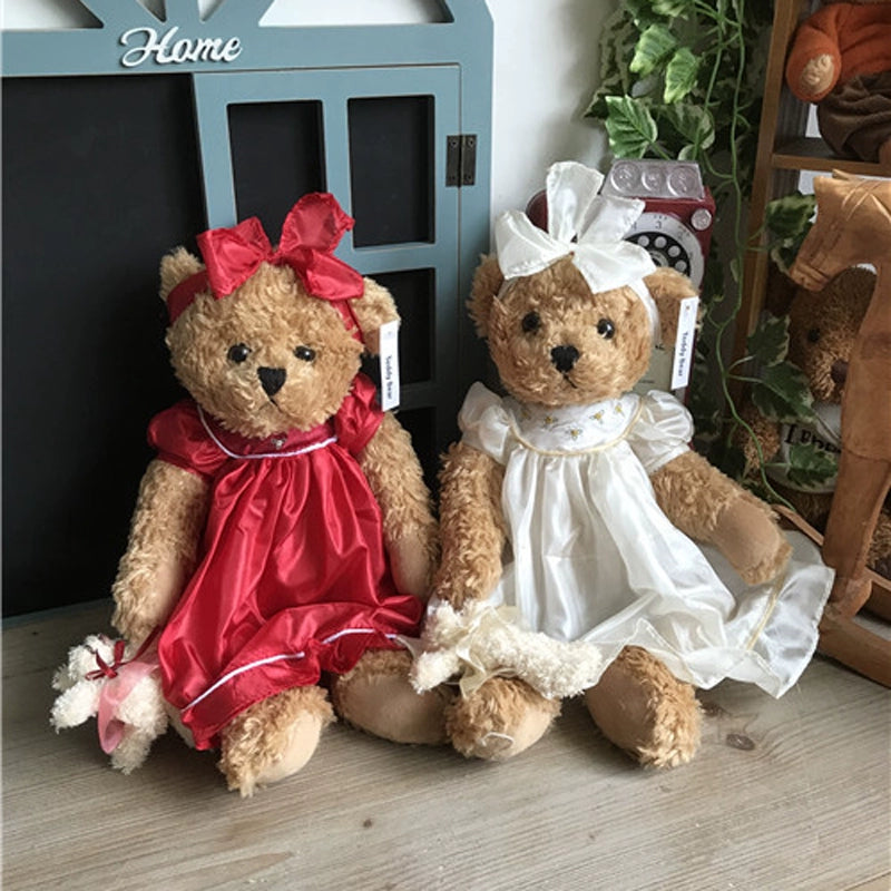 Export Foreign Trade Imitated Silk Pajamas Teddy Bear Plush Toy