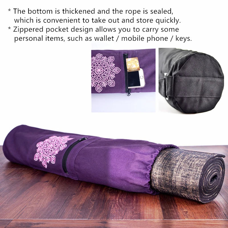 Yoga Mat Cover Wear resistant Canvas Yoga Backpack Breathable Sports Fitness Canvas Bag Yoga Accessories