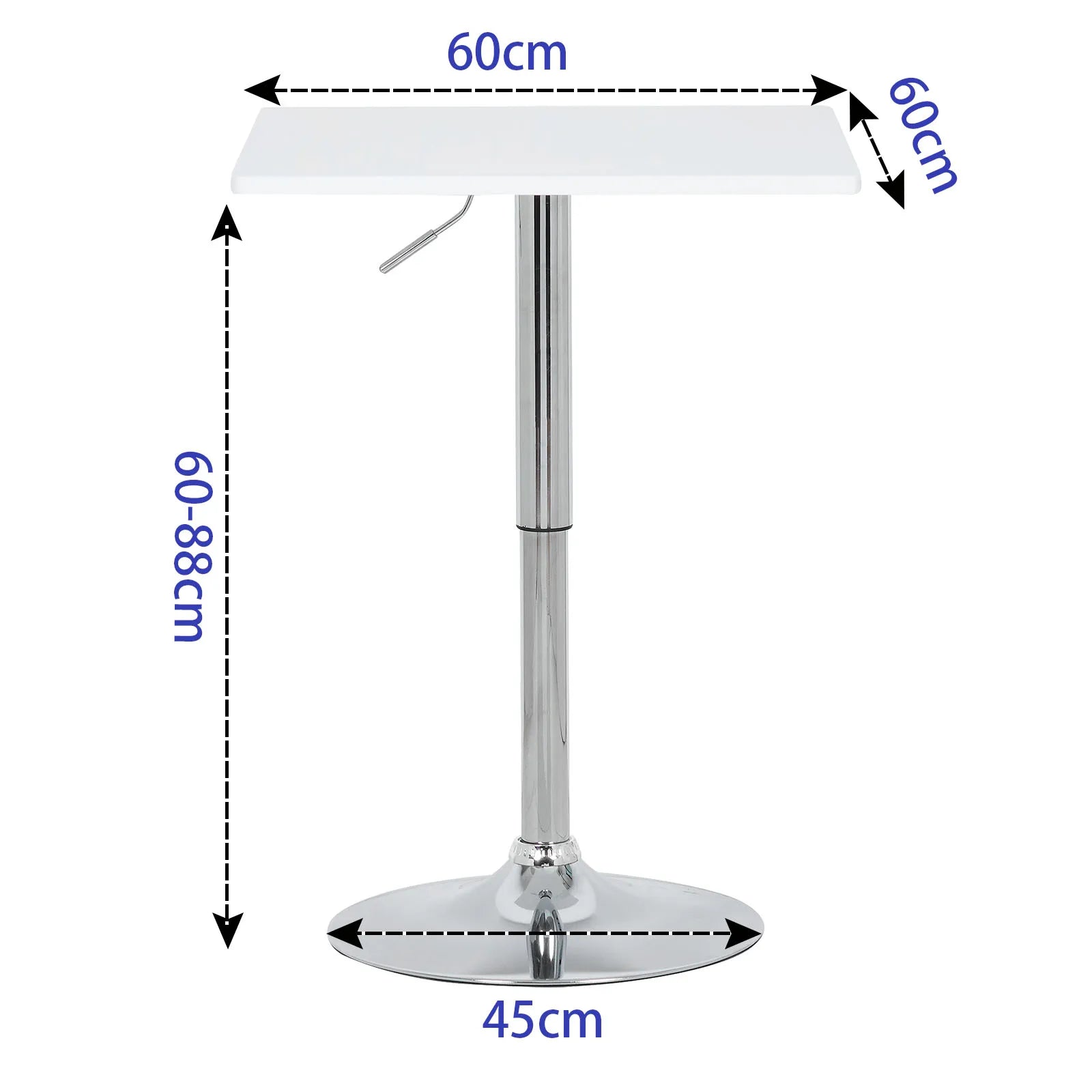 Bar Table Height Adjustable 360 Degree Swivel Bistro Party Table for Kitchen