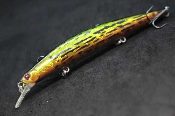 Minnow Fishing Lure 12.7cm 12.5g Long and Slim Running Beads on Bottom 3 Hooks Tight Action Jerkbait Slow Floating M672