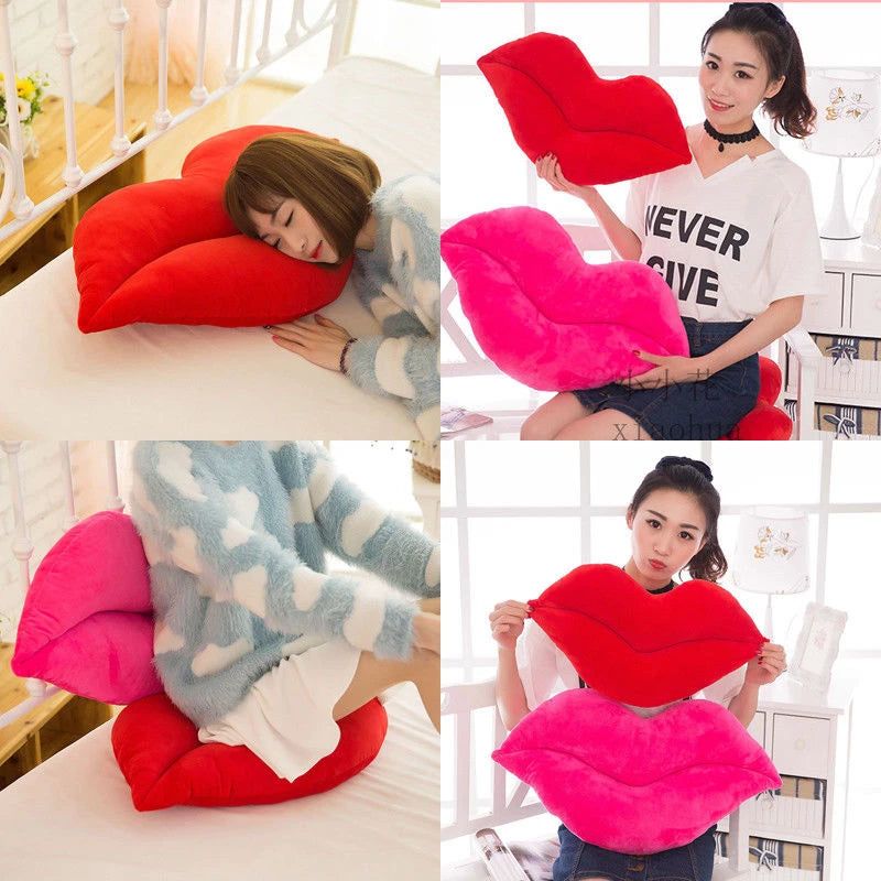 Lips Pillow 30cm Creative Pink Red Lips Shape Cushion