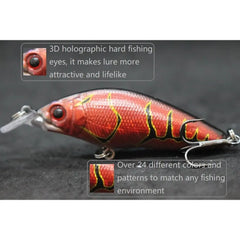 Swimming Action Short Body #6 Hook Insect Bait Fresh Water 3D Hard Eyes M583