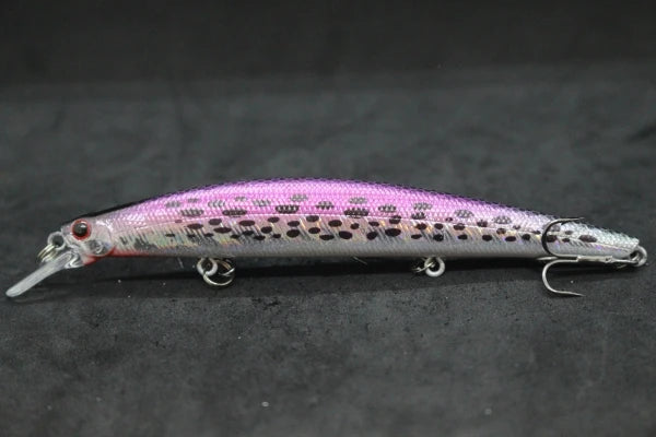 Minnow Fishing Lure 12.7cm 12.5g Long and Slim Running Beads on Bottom 3 Hooks Tight Action Jerkbait Slow Floating M672