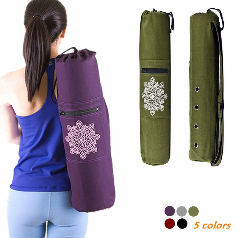 Yoga Mat Cover Wear resistant Canvas Yoga Backpack Breathable Sports Fitness Canvas Bag Yoga Accessories