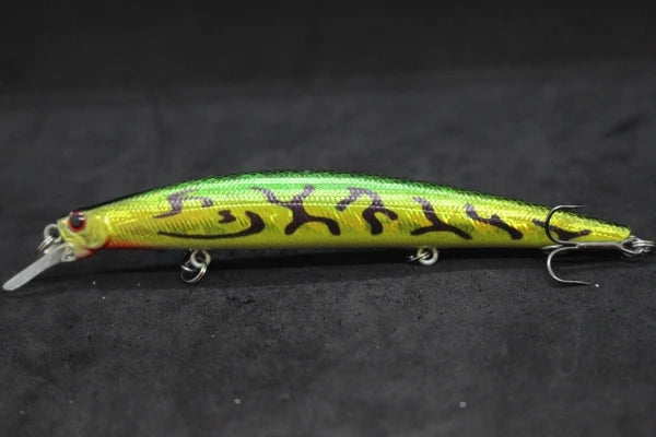 Minnow Fishing Lure 12.7cm 12.5g Long and Slim Running Beads on Bottom 3 Hooks Tight Action Jerkbait Slow Floating M672