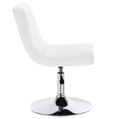 White Bar Chair Stepless Height Adjustment Chrome-Plated Steel Seat