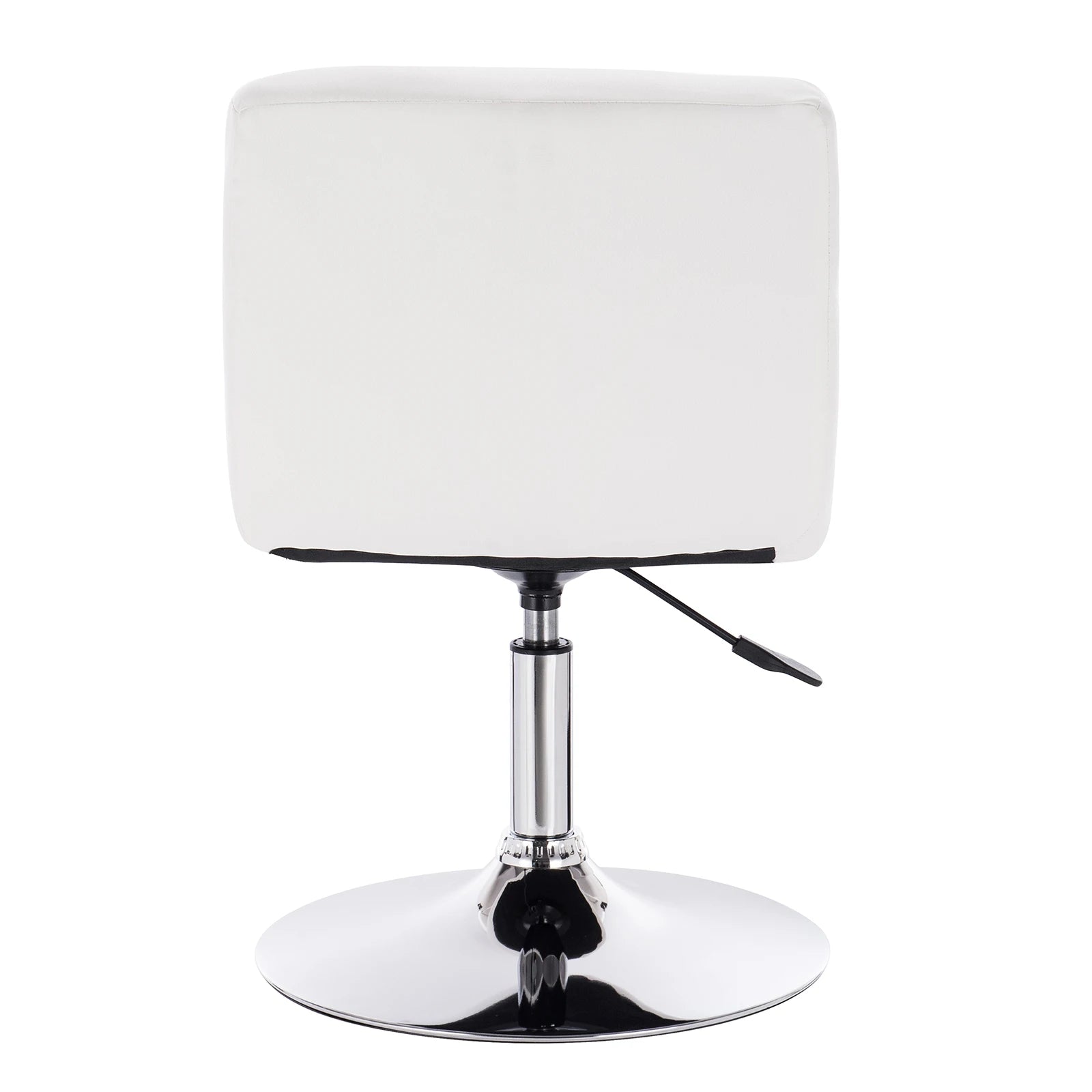 White Bar Chair Stepless Height Adjustment Chrome-Plated Steel Seat