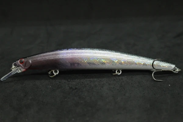 Minnow Fishing Lure 12.7cm 12.5g Long and Slim Running Beads on Bottom 3 Hooks Tight Action Jerkbait Slow Floating M672