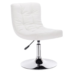 White Bar Chair Stepless Height Adjustment Chrome-Plated Steel Seat