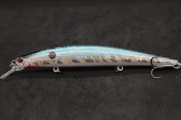 Minnow Fishing Lure 12.7cm 12.5g Long and Slim Running Beads on Bottom 3 Hooks Tight Action Jerkbait Slow Floating M672