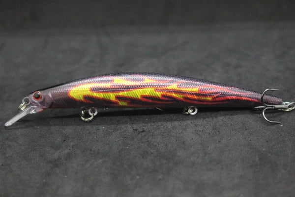 Minnow Fishing Lure 12.7cm 12.5g Long and Slim Running Beads on Bottom 3 Hooks Tight Action Jerkbait Slow Floating M672