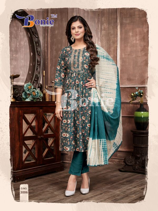 Digitel Printed Anarkali Cotton Kurtis Pant set