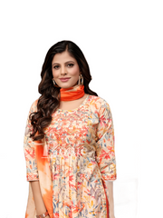 Digitel Printed Anarkali Cotton Kurtis Pant set