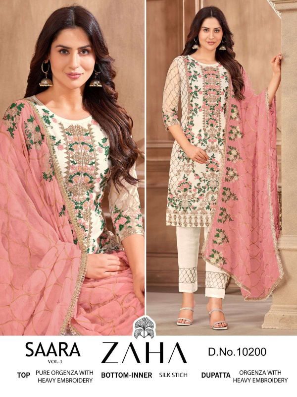 Zaha Saara Vol 1 Designer Heavy Work Readymade Pakistani Salwar Kameez