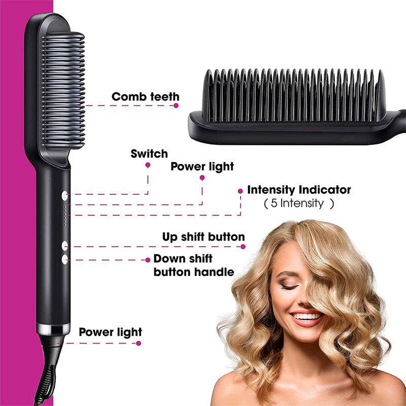 New 2 In 1 Hair Straightener Hot Comb