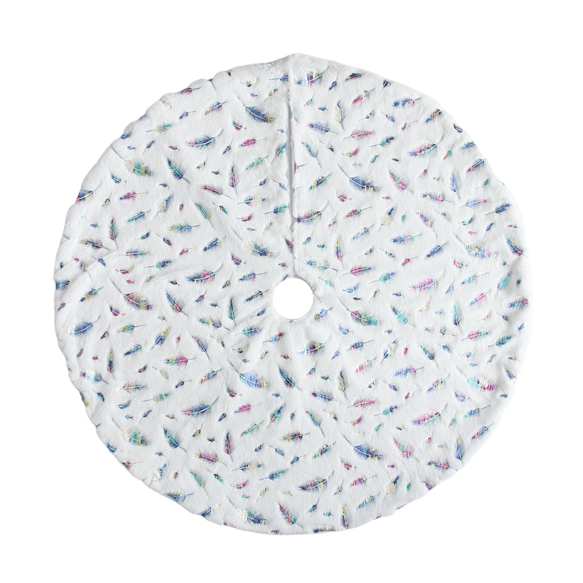 New White Plush Christmas Tree Skirt