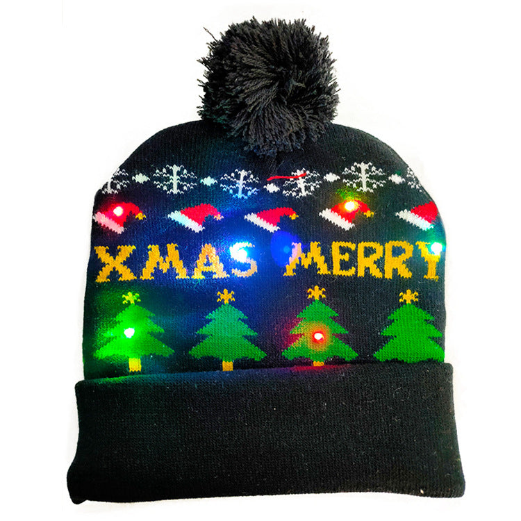 Christmas Decoration Knitted LED Light Cap