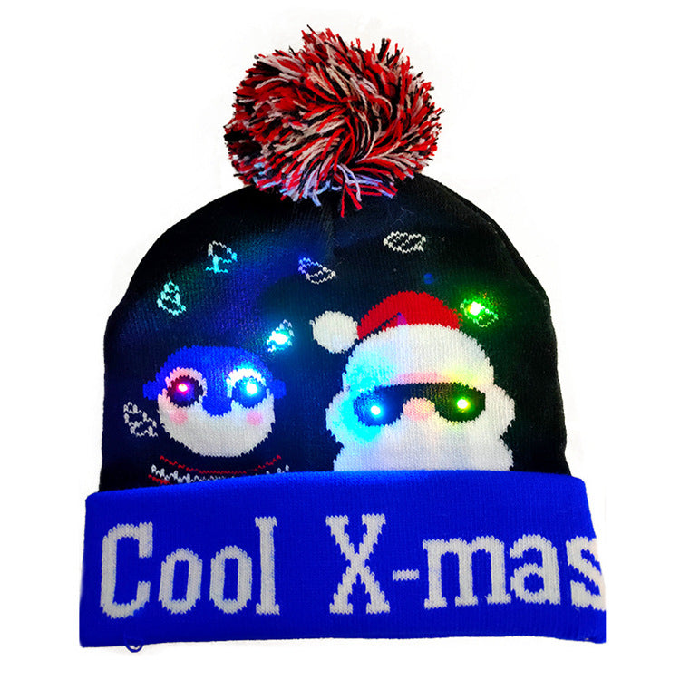 Christmas Decoration Knitted LED Light Cap