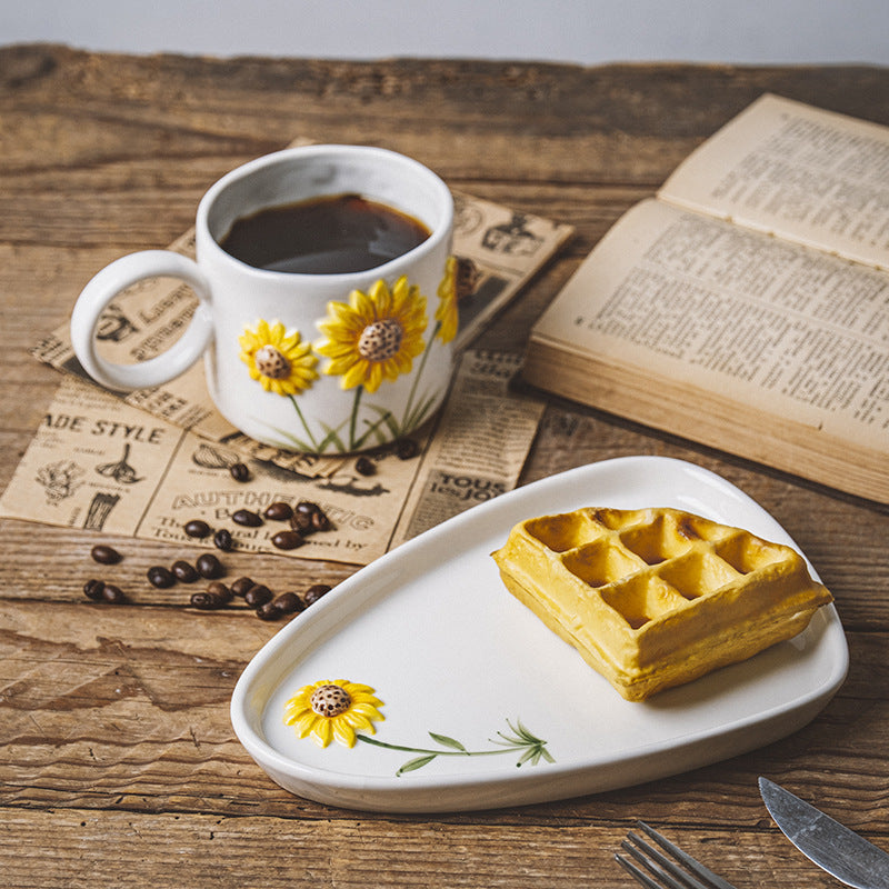 Ceramic Underglaze Hand Painted Household Cup And Saucer