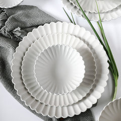 Creative Japanese Chrysanthemum Plate Frosted Ceramic Household Dishes