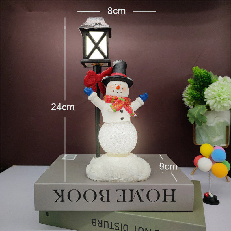 Resin Christmas Snowman Night Light Decoration