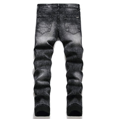 Men's Jeans Hole Embroidery