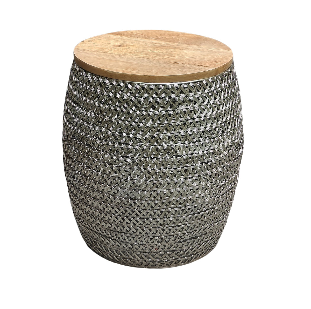 Artisanal Harmony Wood & Metal Stool