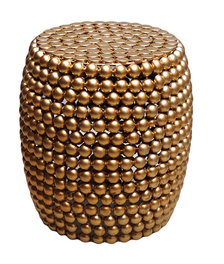 Aureate Textured Cylindrical Stool