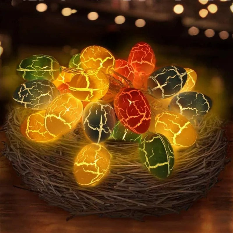 Party LED Light Egg-Shaped Fancy Lantern Decorative String Lights Festival Decorations for Easter